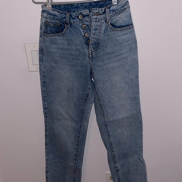 Brandy Melville Women's Blue and Silver Jeans - Picture 3 of 4